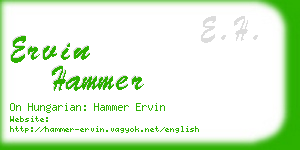 ervin hammer business card